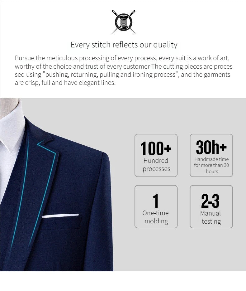 Suits For Men 3 Pieces Set Elegant Wedding  Fashion Classic Full Jackets Vest Pants Blazers Outfit 2025 Formal Costume