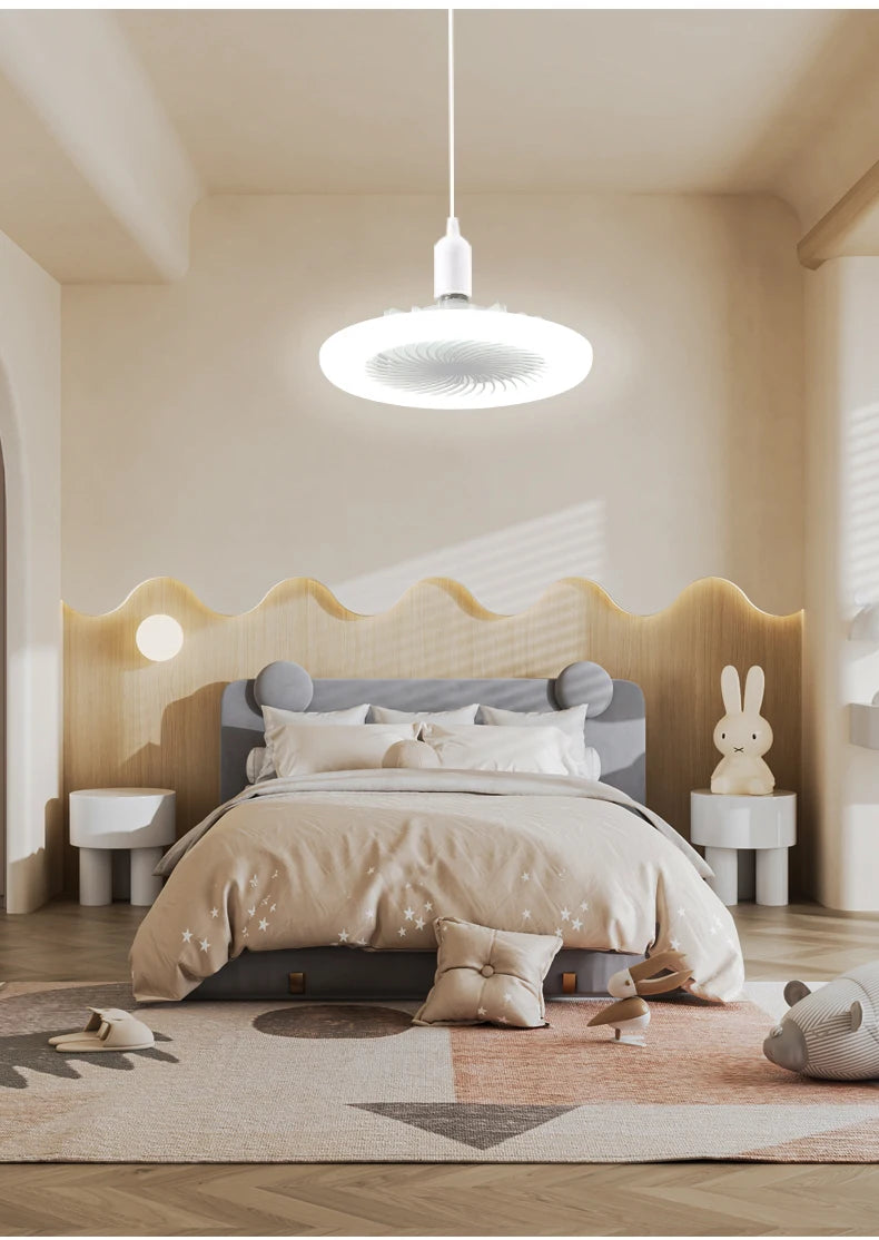 30w Ceiling Fan With Lighting Lamp E27 Converter Base With Remote Control For Bedroom Living Home Silent AC 85-265v