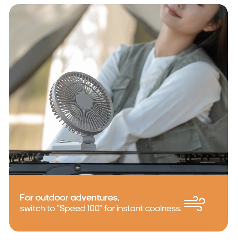 New Portable Folding Handheld Fan 3600mAh Desktop Rechargeable Fan 100-speed Wind Angle Adjustable for Home Outdoor Travel