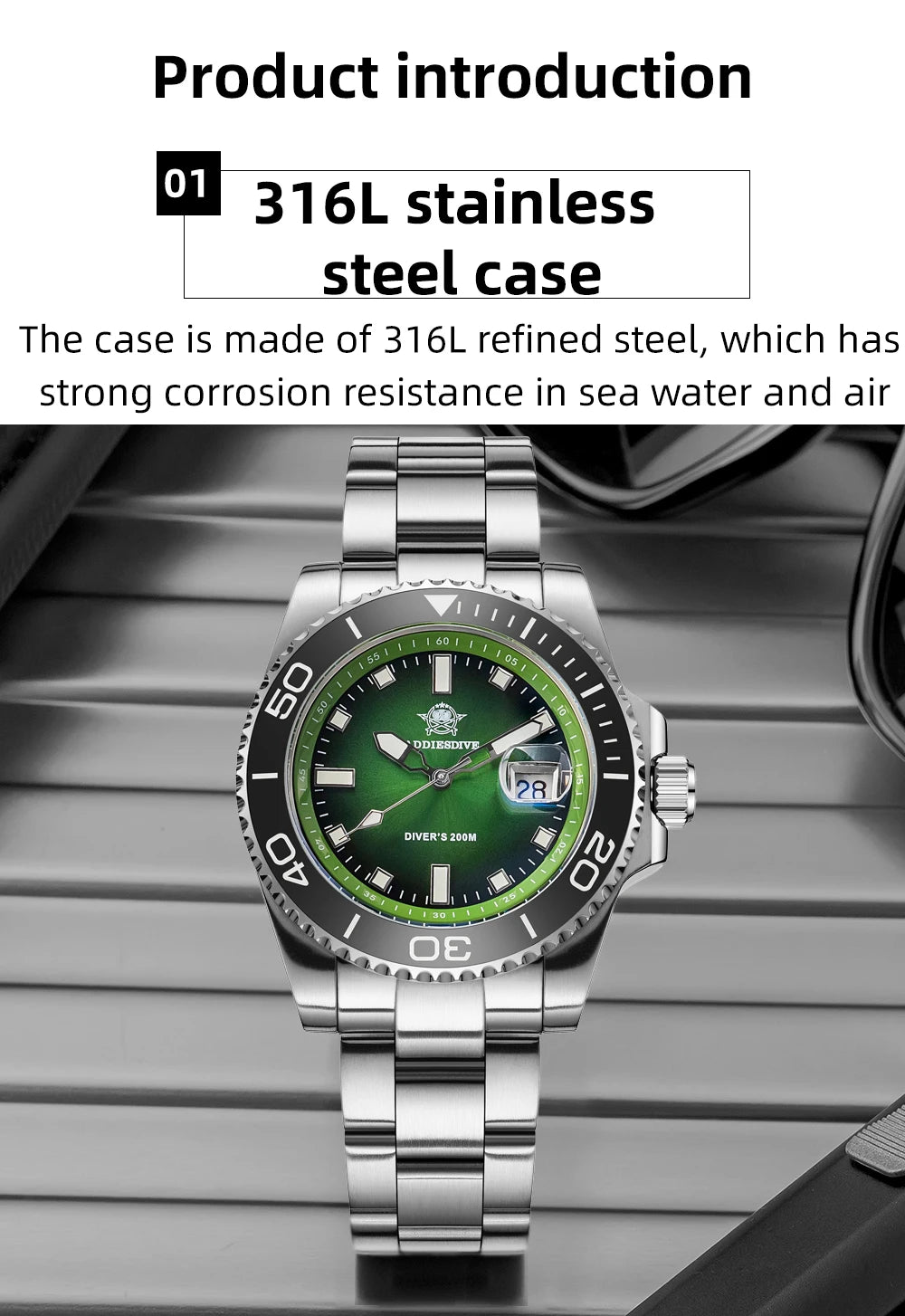 ADDIESDIVE 41mm Man Luxury Watch Japan 2115 Quartz Movement Watch Luminous 200m Waterproof 316L Stainless Steel Dive Watches