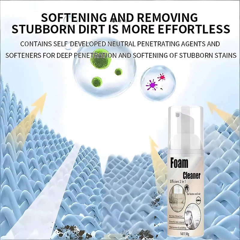 Multifunctional Foam Cleaner Car Interior Stain Removal and Cleaning Leather Seat Foam Cleaner Spray Foam Maintenance Wash Car