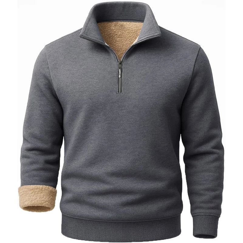 3 Pack Men's Long Sleeve Zip Thick Pullover Winter Warm Sherpa Lined TShirt Men Autumn Outdoor Heavyweight Sweatshirts US SIZE