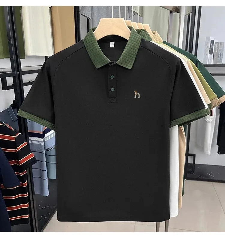 Luxury brand men's short sleeve polo shirt summer fashion hot selling original dog embroidery boutique top golf casual T-shirt