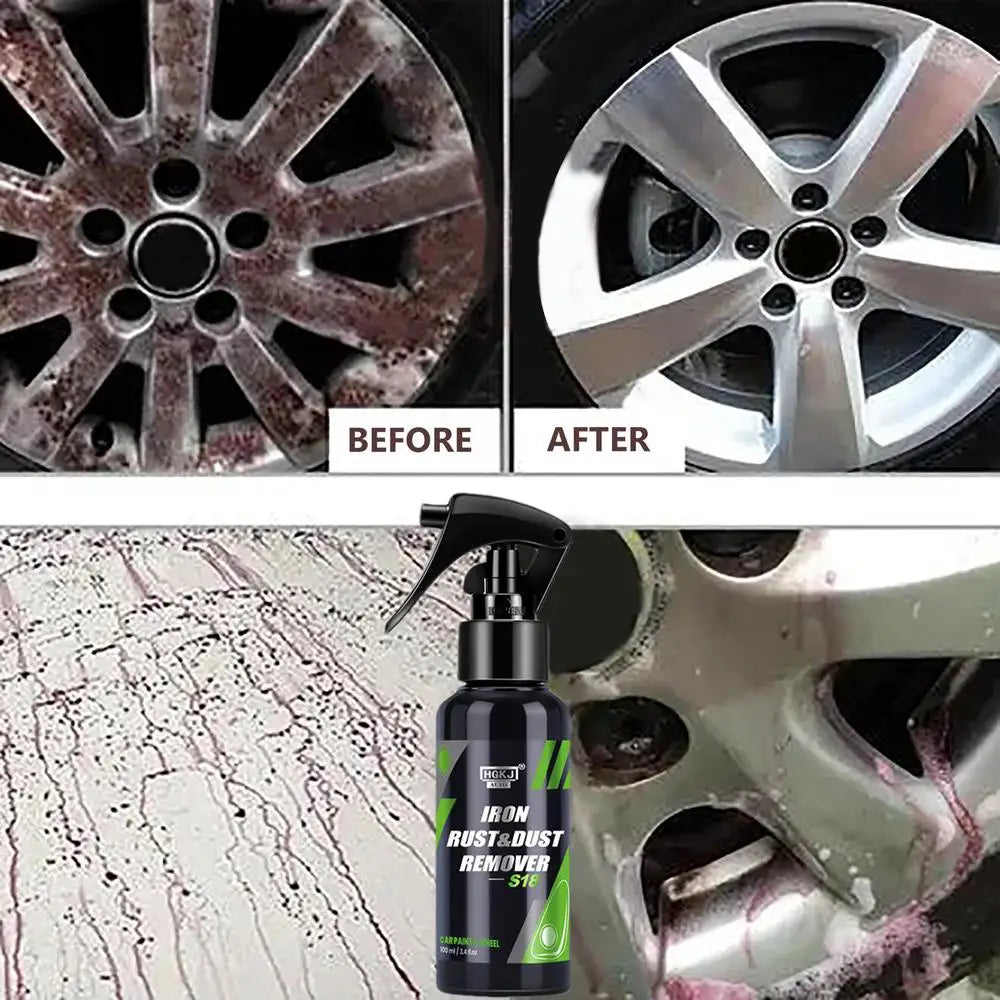 HGKJ S18 50/100/300ML Car Paint & Wheel Iron Particles Powder Rust & Dust Remover Auto Rim Metal Multi-Purpose Cleaning Spray