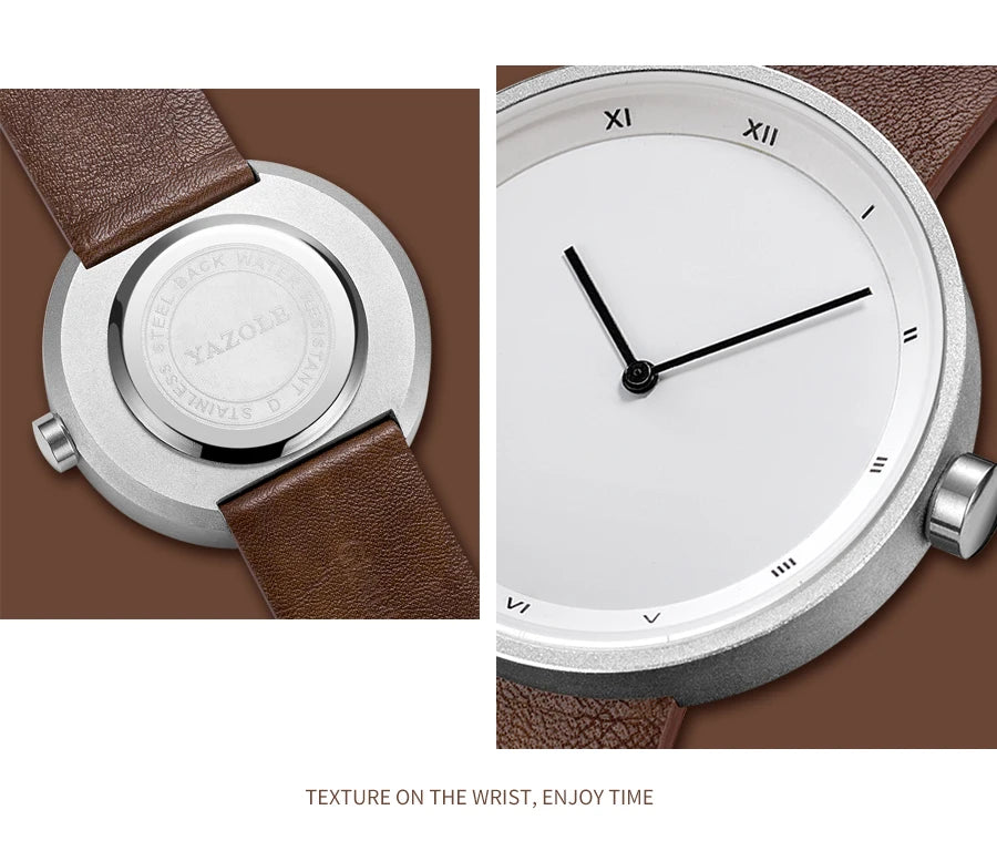 YAZOLE Watch Men New Simple Men Quartz Wristwatches Leather Waterproof Wrist Watches For Men Fashion Reloj Hombre 2022