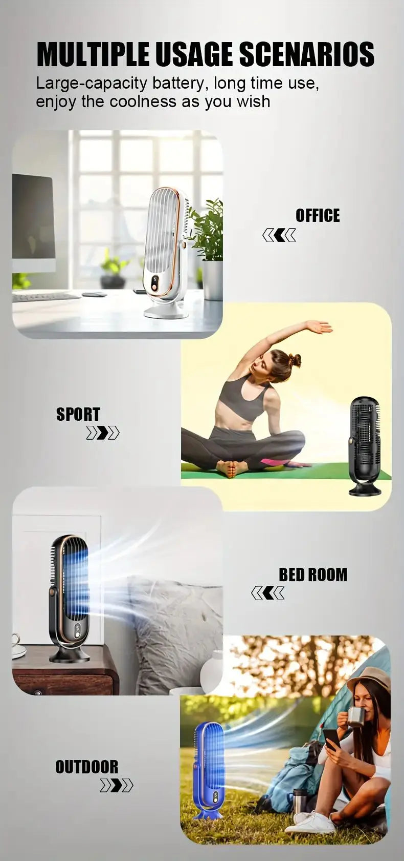 Portable USB Fan | 5 Speeds, 720° Swivel, Quiet Cool Breeze, Air Circulation, Indoor/Outdoor Use, Ideal For Home, Office, Travel