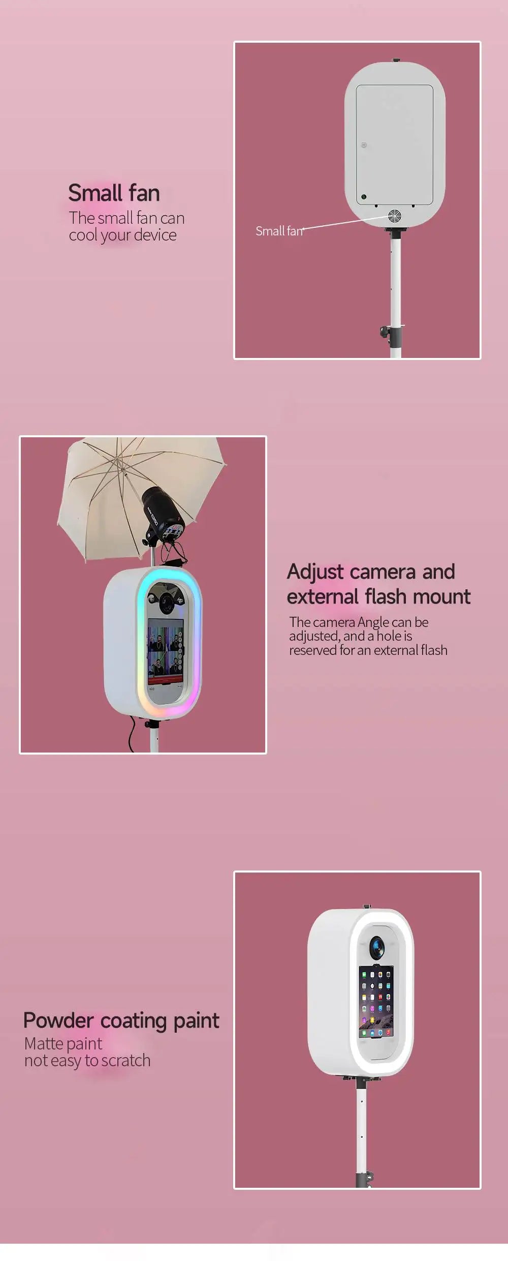Light Emitting Diode RGB Color Changing Easy to Set Up Photo Booth Vending Machine