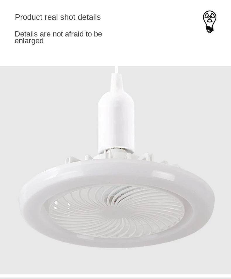 30w Ceiling Fan With Lighting Lamp E27 Converter Base With Remote Control For Bedroom Living Home Silent AC 85-265v