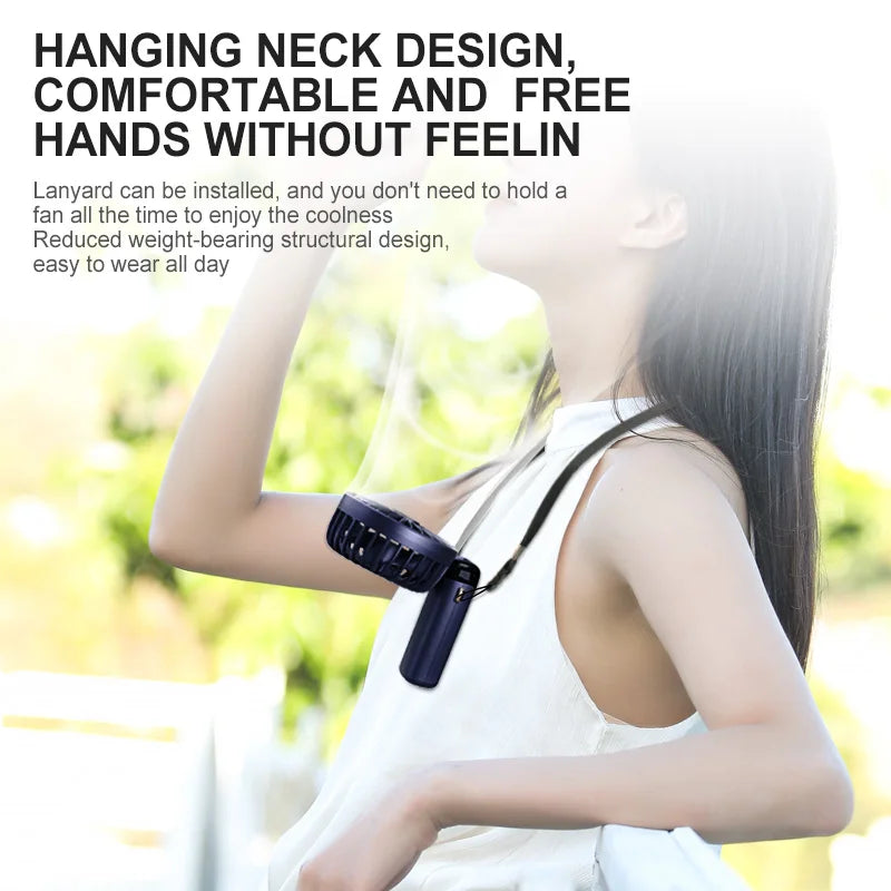 Portable Mini Fan With 5 Speeds USB Rechargeable Charging Small Foldable Battery Fans Handheld For Desk Bedroom Indoor Outdoor