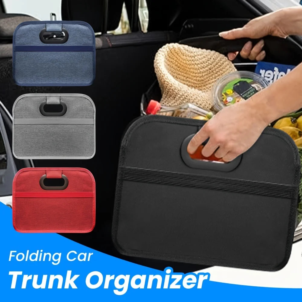 Car Trunk Organizer, Collapsible Compartment Car Organizer, Space-Saving, Foldable Waterproof for All Cars, SUVs, Mini-Vans