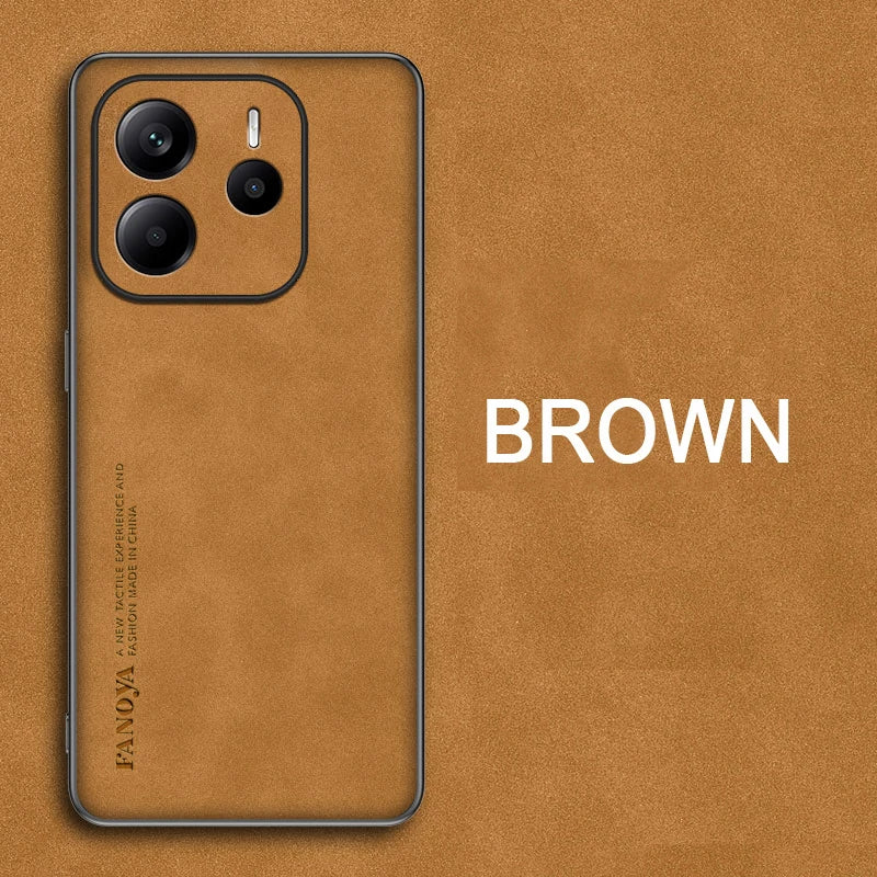 For Xiaomi Redmi Note 14 5G Skin Feel Shockproof Matte Leather Case Soft Back Cover Funda For Redmi Note 14