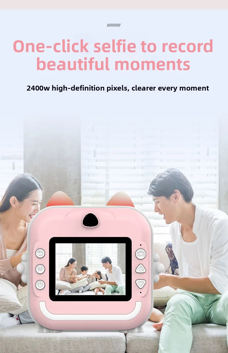 Children Camera Instant Print Mini Digital Video Camera for Kids   HD Screen APP Connect children's digital camera toys as gifts