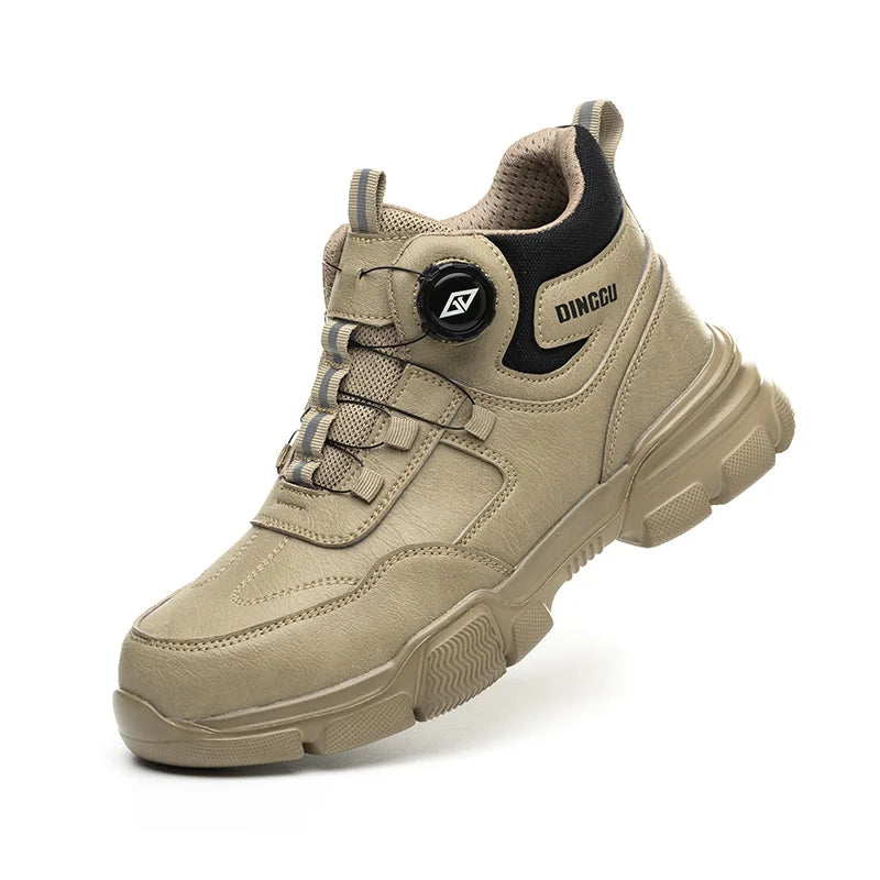 New Rotating Button Men Boots Anti-smash Anti Puncture Safety Shoes Men Work Boots Steel Toe Shoes Security Indestructible Shoes