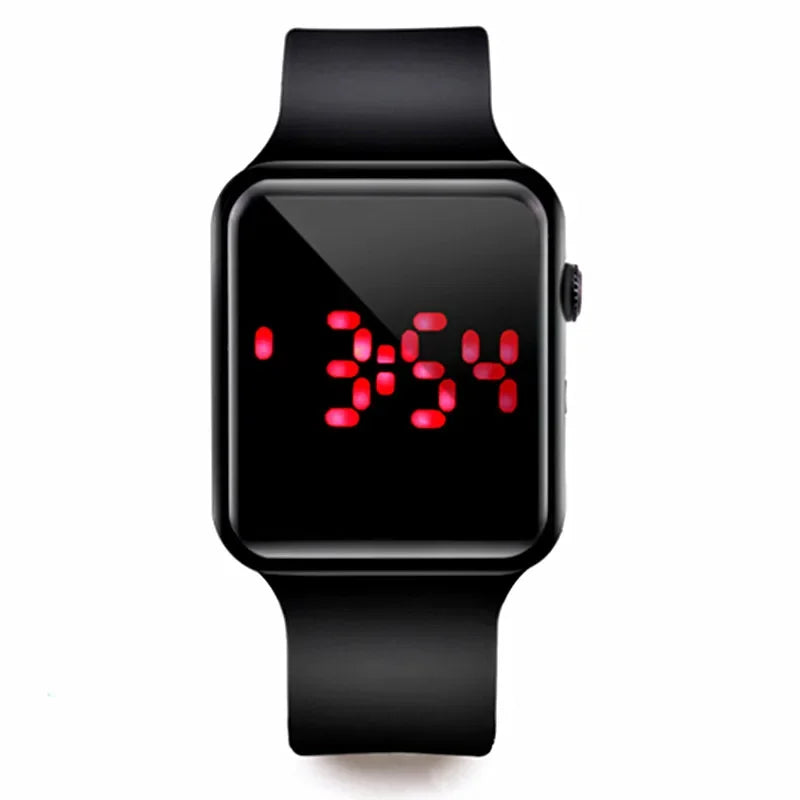 Fashion Digital Watches For Women Men Simple Square Sports LED Wristwatches Silicone Strap Casual Electronic Clock Reloj Hombre