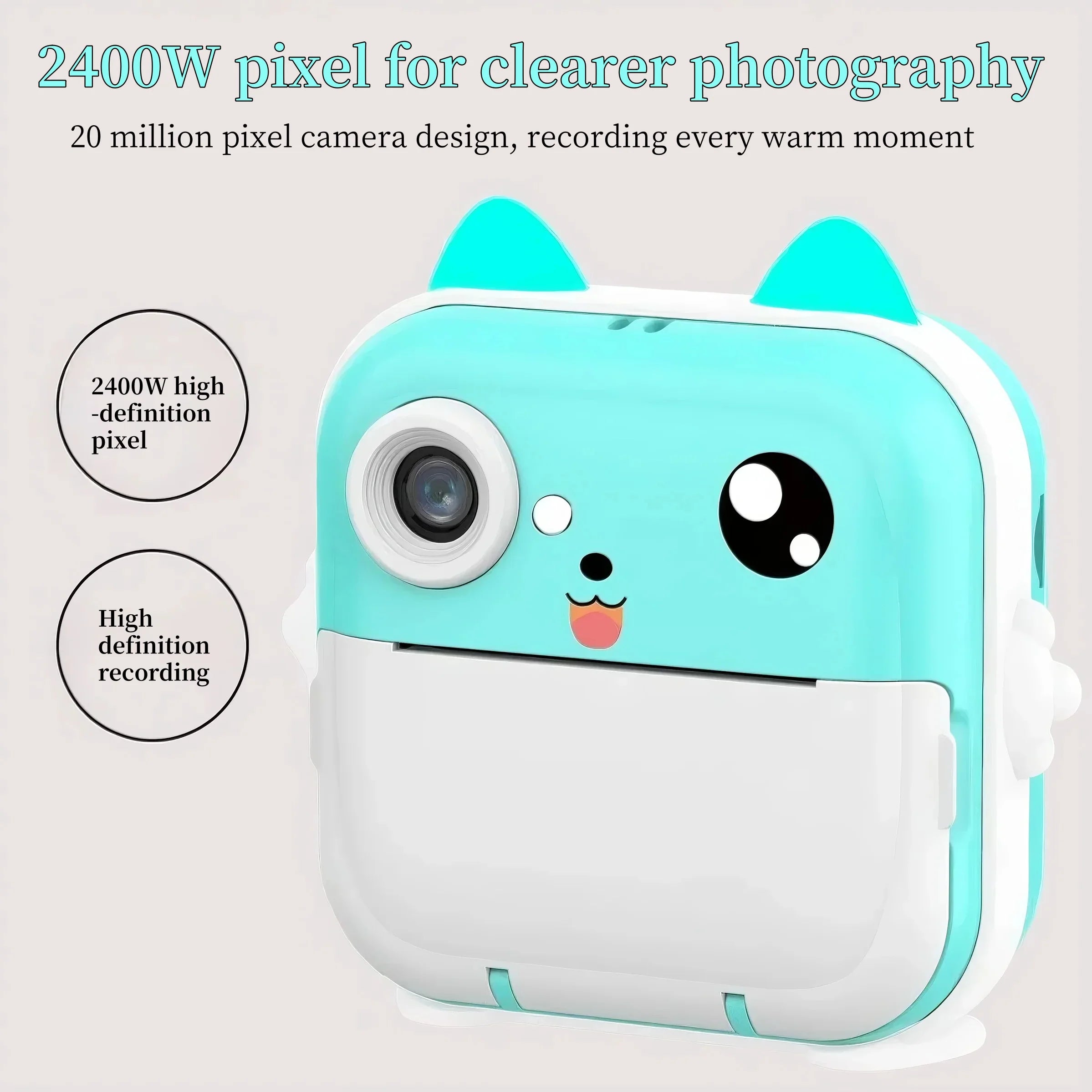 Children Camera Instant Print Mini Digital Video Camera for Kids   HD Screen APP Connect children's digital camera toys as gifts