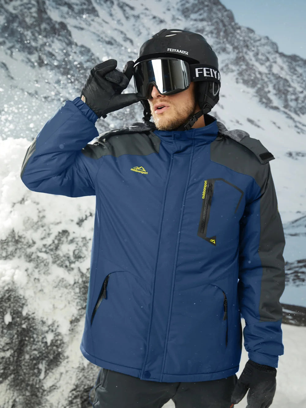 TACVASEN Men's Winter Ski Jackets Waterproof Fleece Coats Insulated Thermal Snowboard Jacket Parka Raincoat with Hood Man Parka