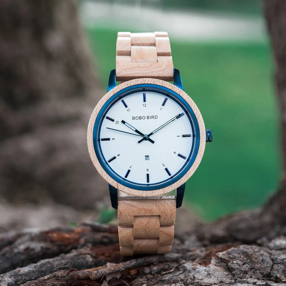 Men's Watch BOBO BIRD Wooden Simplicity Unisex Quartz Watches Women's Wristwatch Support OEM Customized & Drop-shipping