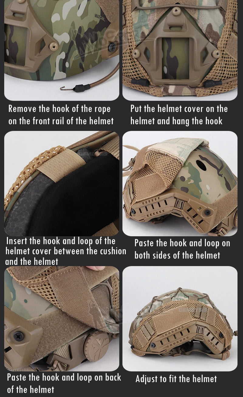 Tactical Helmet Cover for Fast MH PJ BJ Helmet Airsoft Paintball Helmet Cover