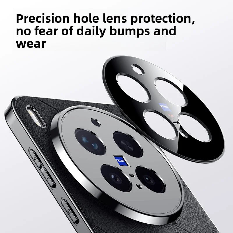 For VIVO X300 Pro X 300 Luxury Leather Plating Frame Case for VIVO X300pro Camera Protection Shockproof Bumper Cover Capa