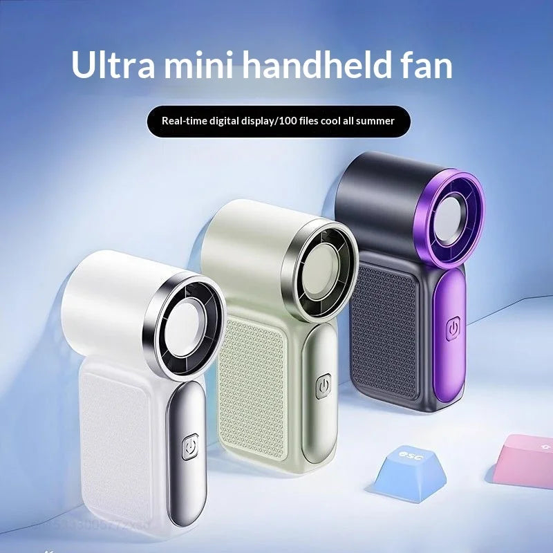 Portable Fan Convenient Creative Mini Fan Pocket Hand-held Fans Lightweight Suitable for Travel Camping Outdoors Display Screen