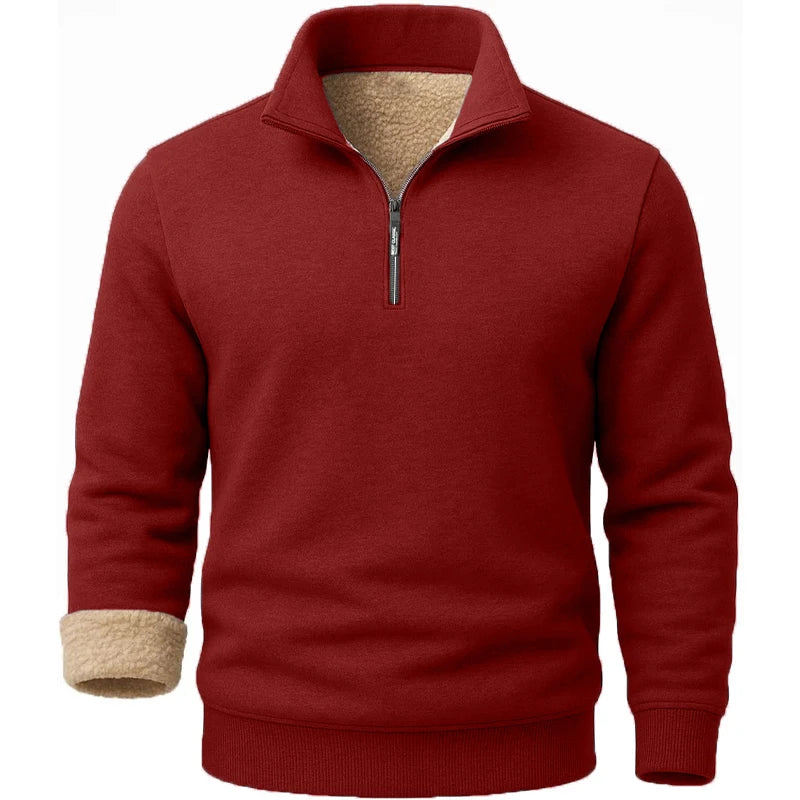 3 Pack Men's Long Sleeve Zip Thick Pullover Winter Warm Sherpa Lined TShirt Men Autumn Outdoor Heavyweight Sweatshirts US SIZE