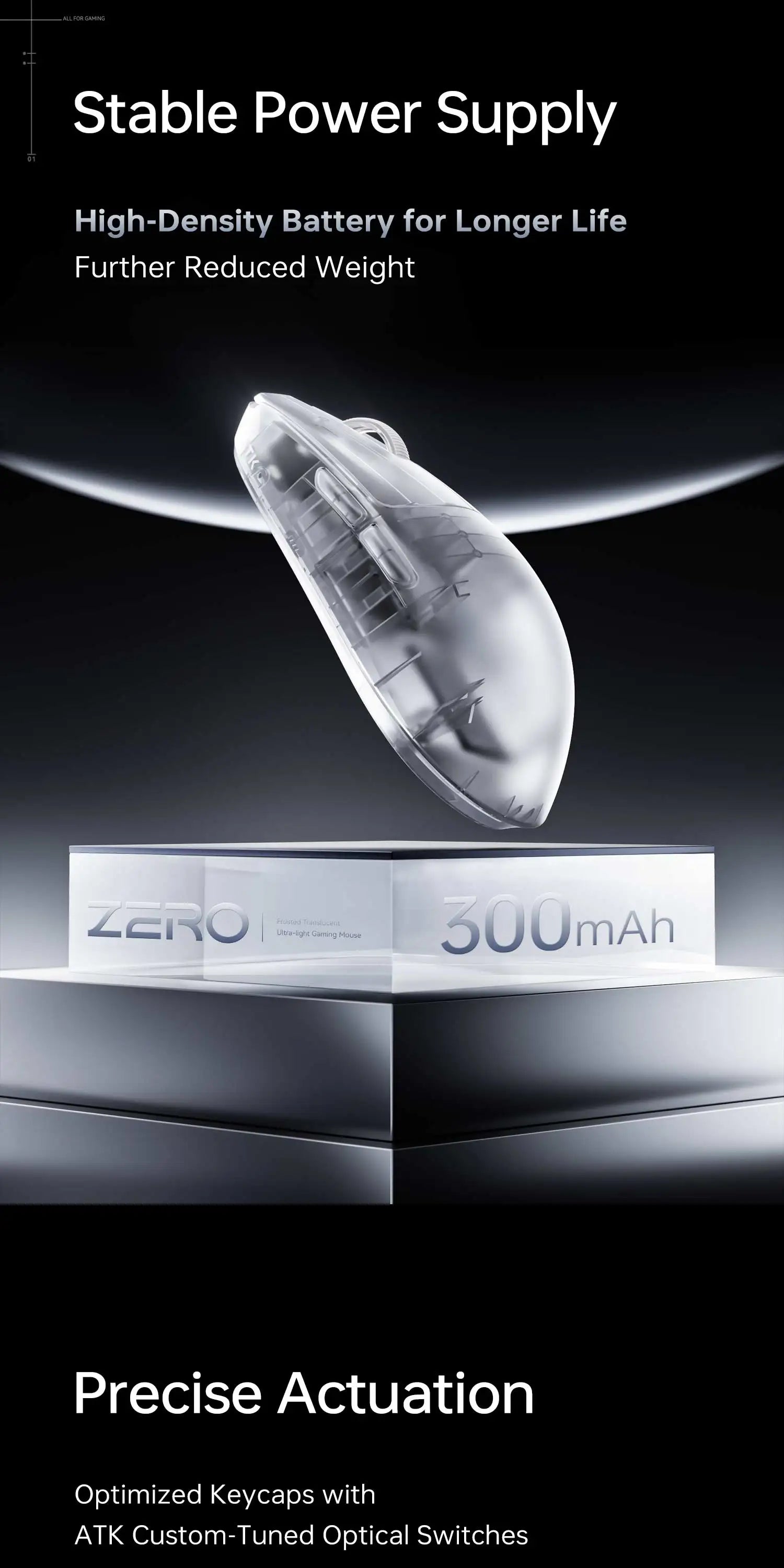 ATK Blazing Sky ZERO Ultralight Wireless Gaming Mouse Dual 8K PAW3950Ultra Transducer Wireless Mouse Ergonomic Mouse Foggy Mice