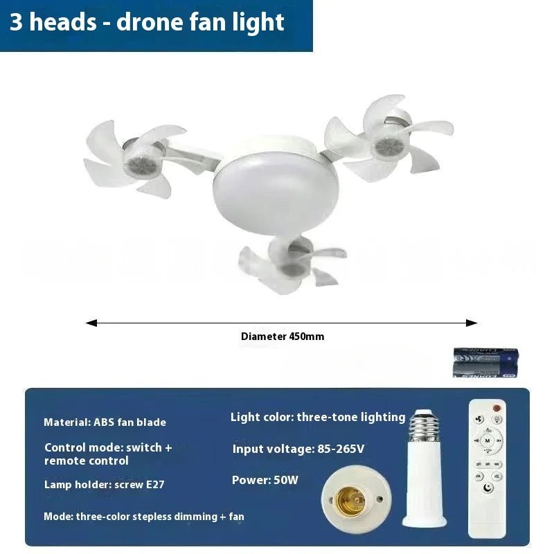 Remote-Controlled Silent LED Fan Light