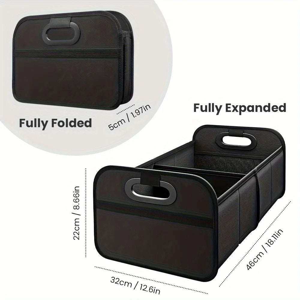 Car Trunk Organizer, Collapsible Compartment Car Organizer, Space-Saving, Foldable Waterproof for All Cars, SUVs, Mini-Vans