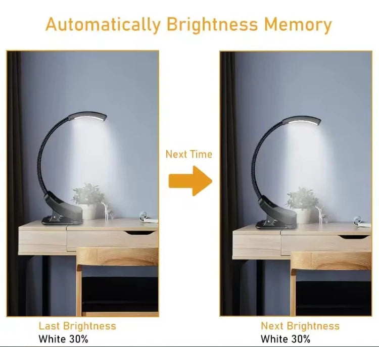 Blue light Blocking Book Light Rechargeable USB Clip On No blue Amber LED Light for Reading Eye Healthy Stepless Dimming Lamps