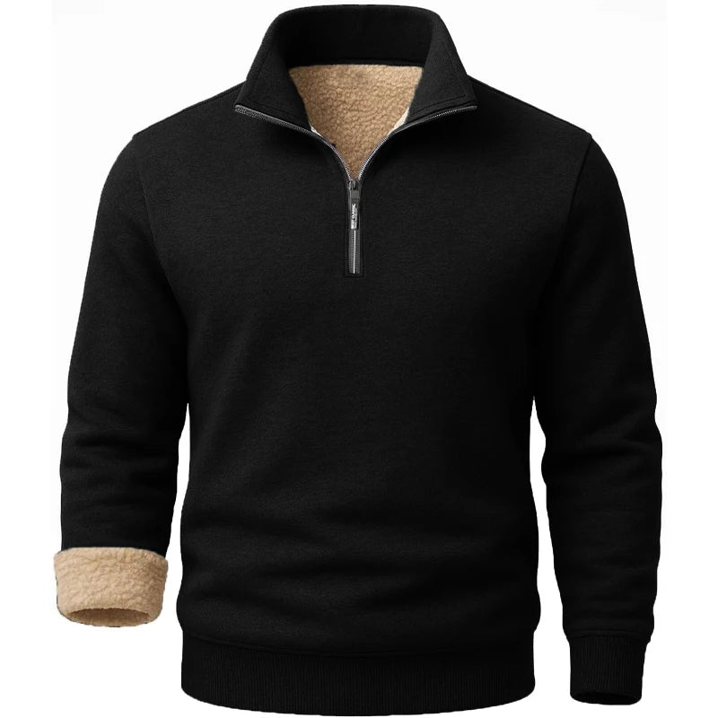 3 Pack Men's Long Sleeve Zip Thick Pullover Winter Warm Sherpa Lined TShirt Men Autumn Outdoor Heavyweight Sweatshirts US SIZE