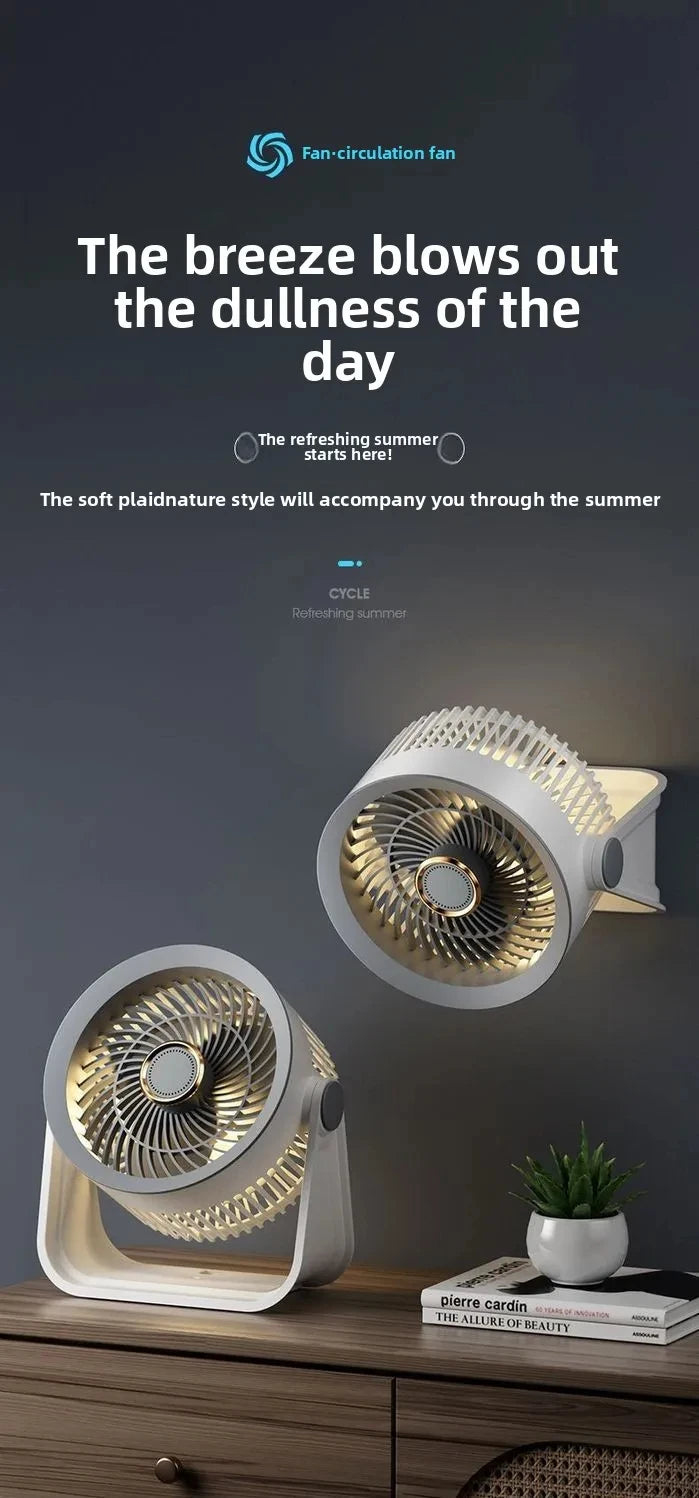 Cordless Electric Fan 4000mah Wireless Portable Air Circulator Fan Desktop Wall Ceiling Air Cooling Cooler Quiet Ventilator