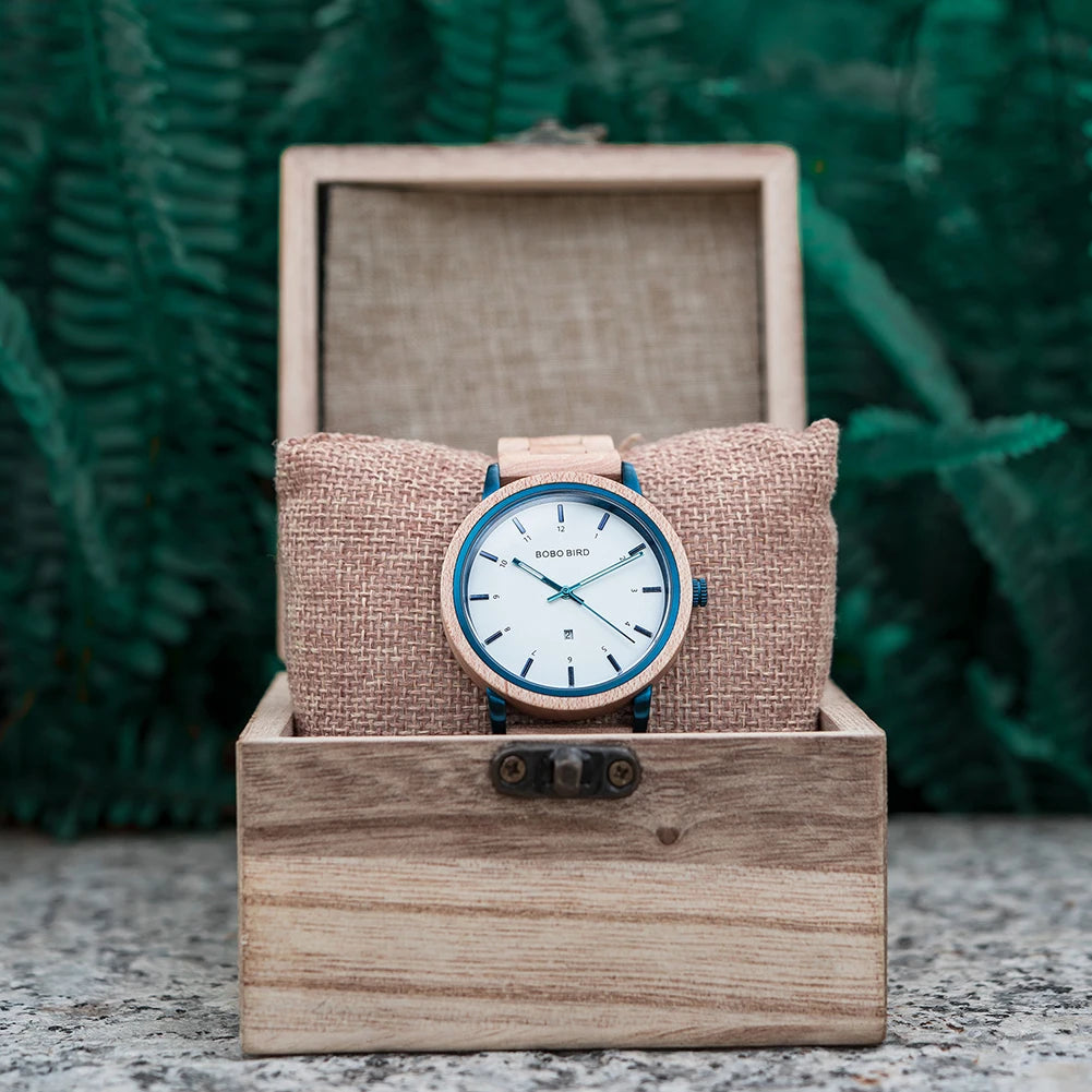 Men's Watch BOBO BIRD Wooden Simplicity Unisex Quartz Watches Women's Wristwatch Support OEM Customized & Drop-shipping