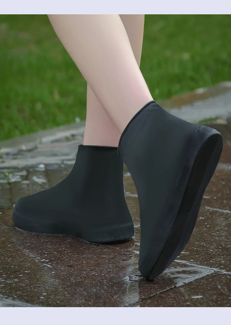 1 Pair Rubber Rain Boot Overshoes For Outdoor Use, Silicone Waterproof Shoe Covers, Rainy Day Shoe Cover, Reusable Non-Slip Rain