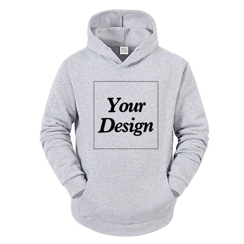Custom Hoodie Print Embroidery Photo Text Brand Logo Autumn Winter Warm Thick Fleece Hoody Sweatshirt Men Women Customized Coat