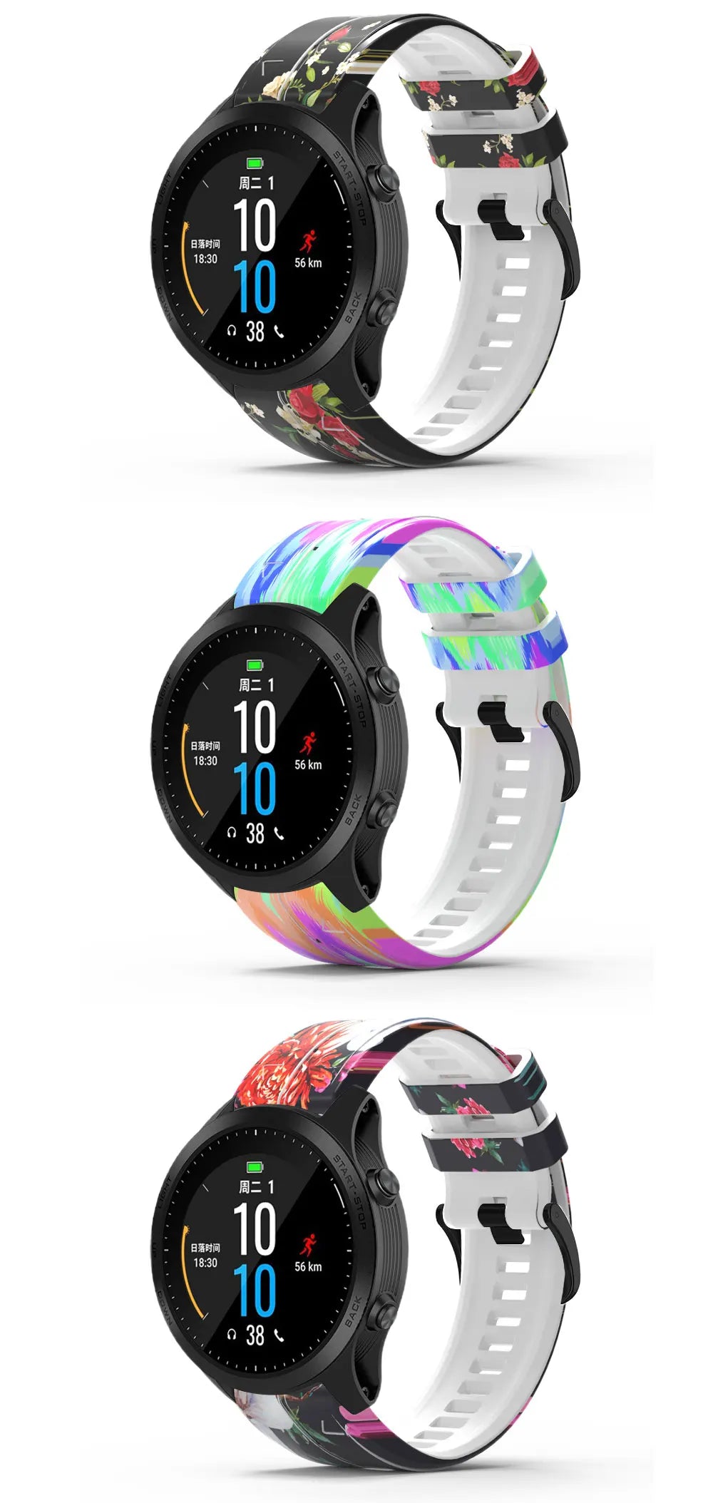 22mm 26mm Wrist Band Strap for Garmin Fenix 8 7X 7 6X 6XPro 6 5X 5 3HR SmartWatch Printed Sport Quick Release Silicone Watchband