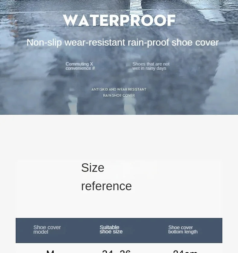Waterproof Shoe Cover Silicone High Top Rain Boots Cover Non-slip Shoes Protector Outdoor Reusable Thickened Footwear WaterShoes