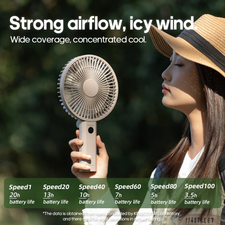 New Portable Folding Handheld Fan 3600mAh Desktop Rechargeable Fan 100-speed Wind Angle Adjustable for Home Outdoor Travel