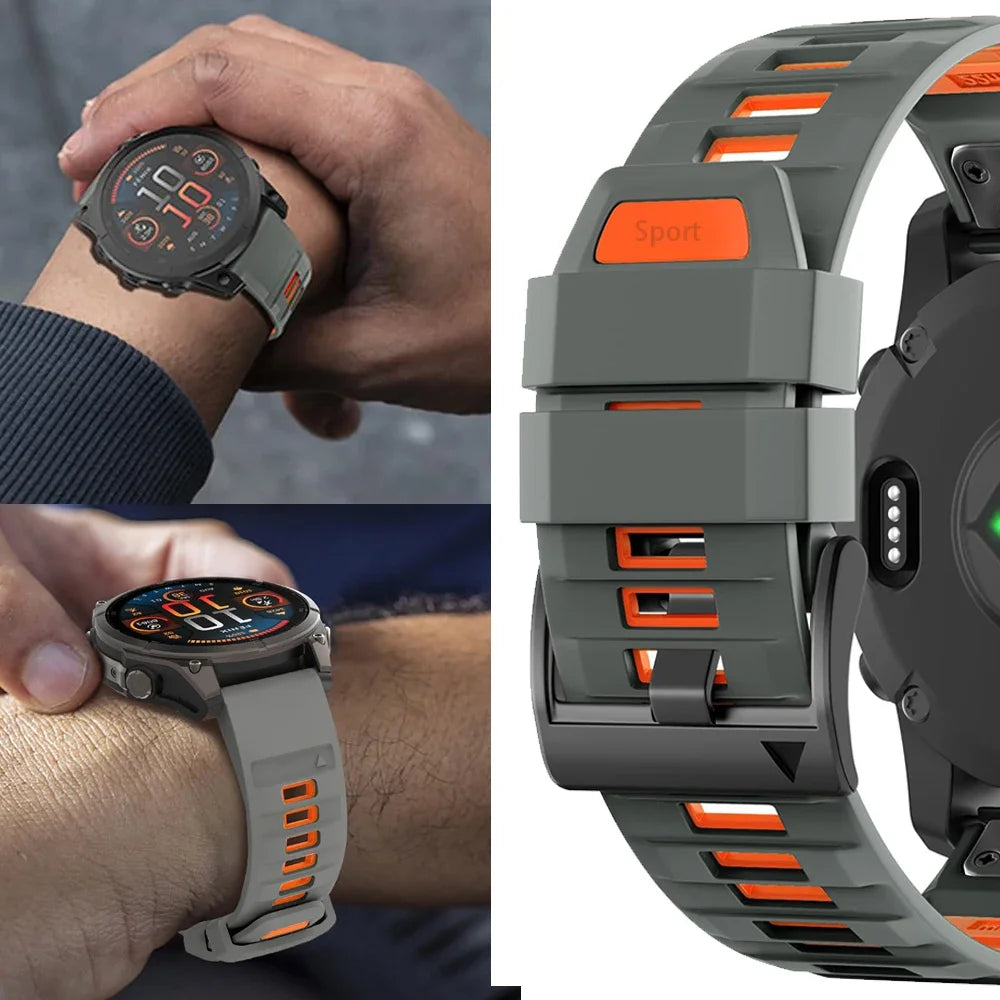 Quick Fit 26mm 22mm 20mm Silicone Strap for Garmin Quatix 8 Fenix 8/7x/Tactix8 Sport Bracelet Correa Band for Garmin 970 965 955