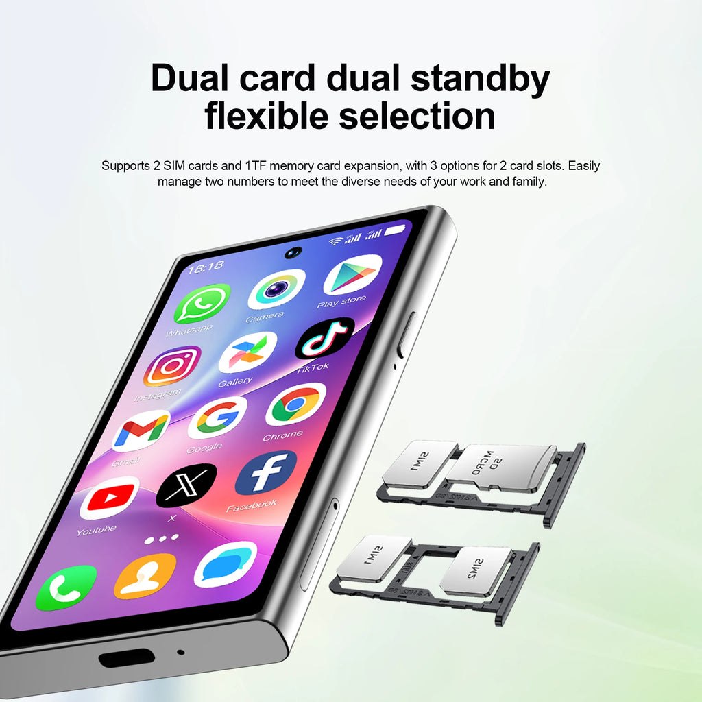 SERVO S27 MINI Android Small Smartphone 3G WCDMA Play Store 2GB+16GB WiFi Hotspot GPS Face ID 4.0" Mini Smart Phone 2SIM Standby