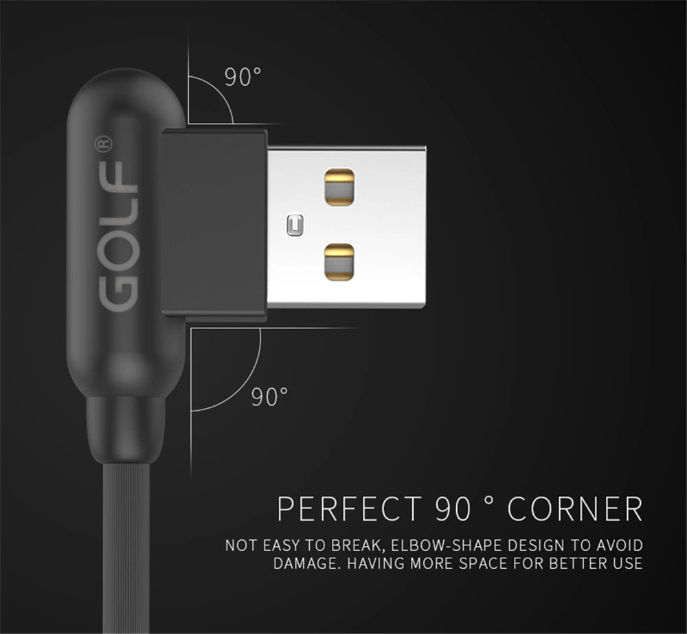 Double Elbow USB Fast Charging Cable For iPhone 11 12 13 Mini 14 Pro XS Max X XR 6 6S 7 8 Plus SE Phone Gaming Quick Charge Cord