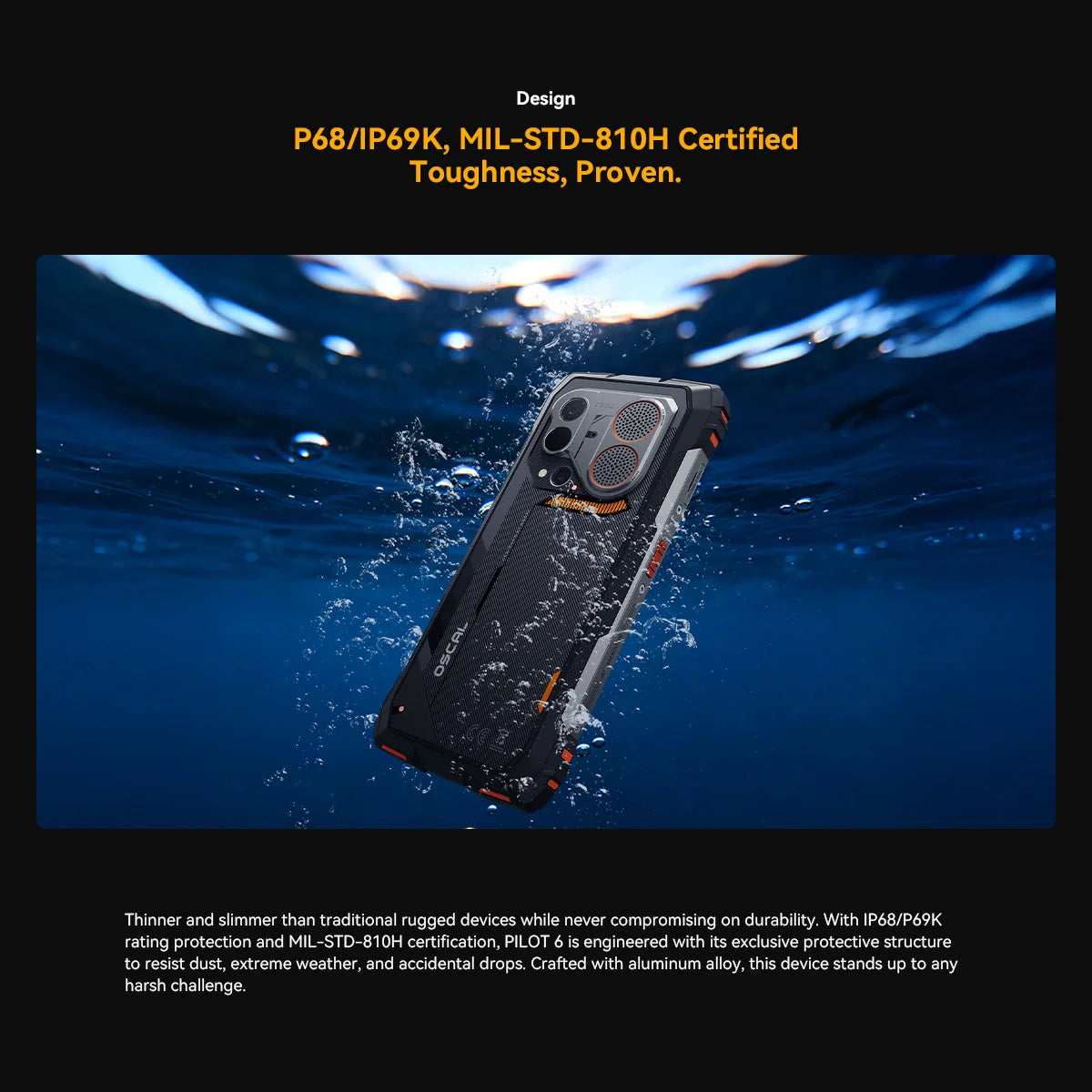 Blackview OSCAL PILOT 6 thermal imaging Rugged Smartphone MTK G100 6.67" 2.4K Display 120Hz, 12GB 256GB, 10000Amh Phones Dual 4G