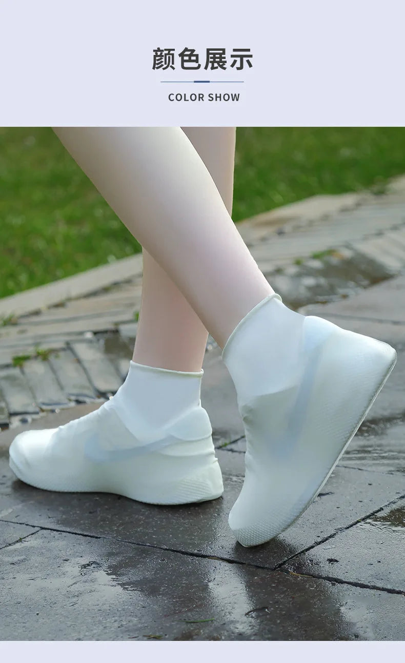 1 Pair Rubber Rain Boot Overshoes For Outdoor Use, Silicone Waterproof Shoe Covers, Rainy Day Shoe Cover, Reusable Non-Slip Rain