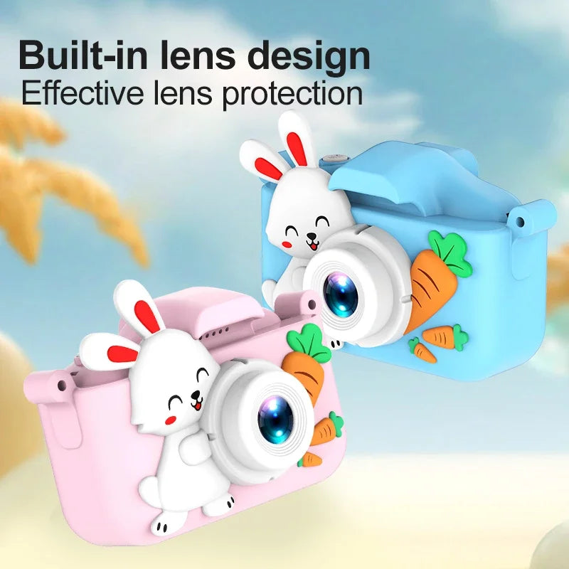Kids Camera Digital Dual Camera HD 1080P Video Camera Toys Mini Cam Color Display Children Birthday Gift Kids Toys Rabbit Kids