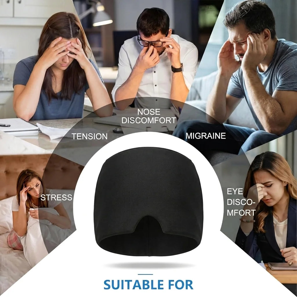 Single‑Sided Gel Ice Headache Relief Hat, Cold Compression Eye Mask, Reusable Portable Cooling Cap for Migraine Pain Home Use