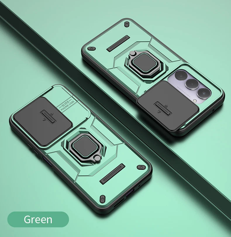 For Xiaomi Redmi 15 4G 171mm Case Slide Camera Protect Phone Case For Redmy 15 Redmi15 4G Magnetic Ring Holder Armor Back Cover