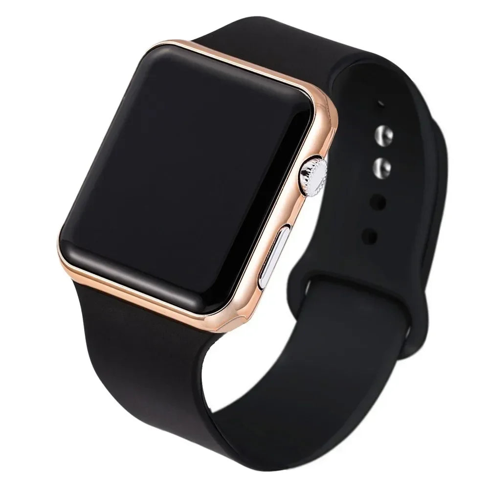 Fashion Digital Watches For Women Men Simple Square Sports LED Wristwatches Silicone Strap Casual Electronic Clock Reloj Hombre