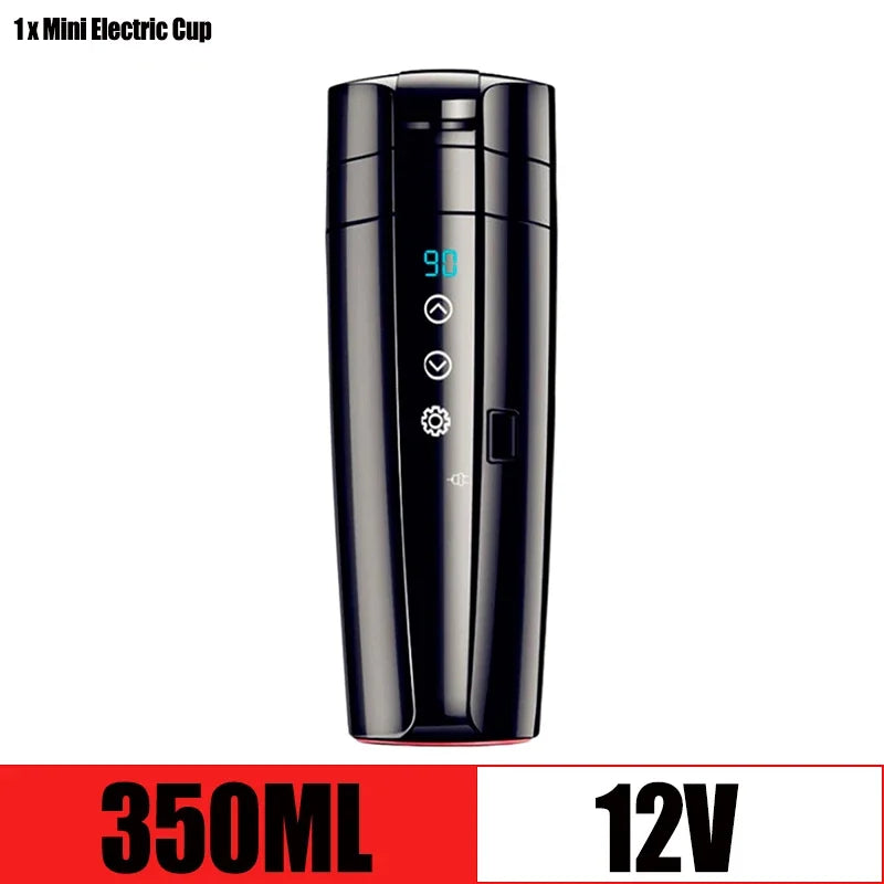 12V 24V Travel Electric Kettle Stainless Steel Smart Temperature Control Touch Travel Coffee Mug Warmer for Car Truck Leakproof