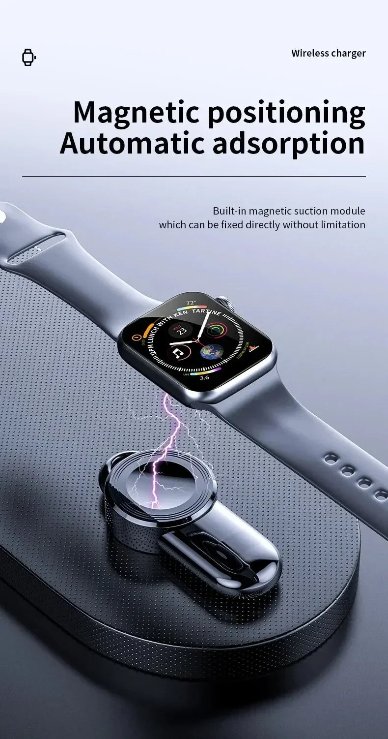 Fast Magnetic Watch Wireless Charger For Apple Watch 9 8 7 6 5 4 3 SE Ultra 2 IWatch Dock Adapter Portable USB Charging Station
