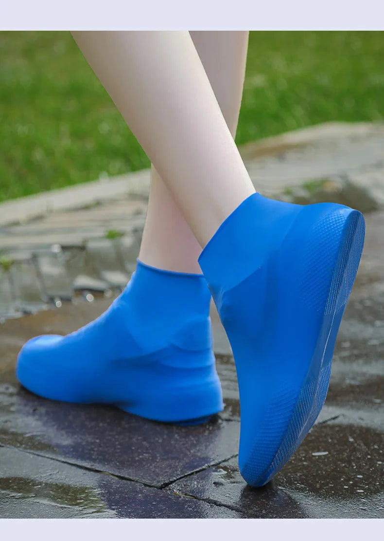 1 Pair Rubber Rain Boot Overshoes For Outdoor Use, Silicone Waterproof Shoe Covers, Rainy Day Shoe Cover, Reusable Non-Slip Rain