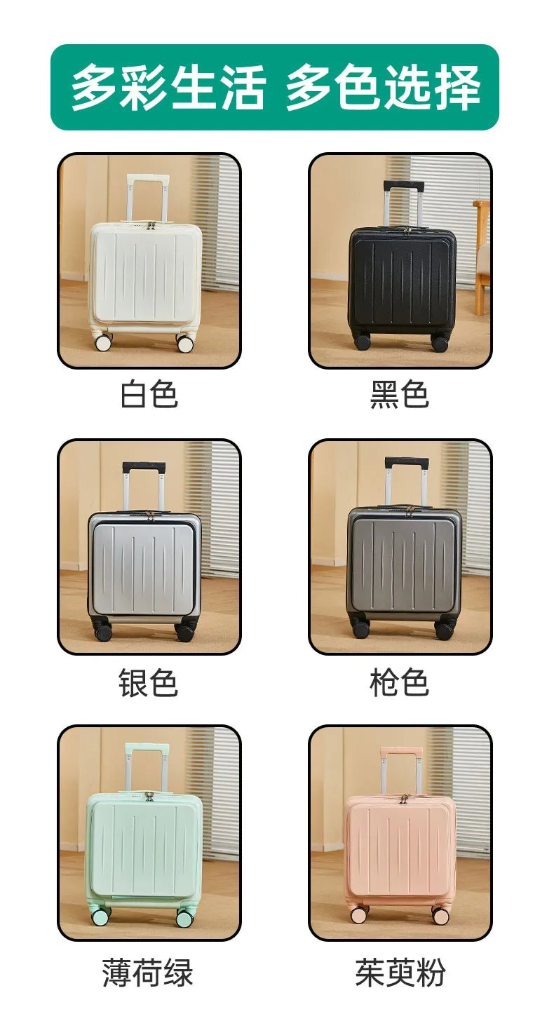 18 inches Suitcase Light Weight Suitcase Large Capacity Travel Case Spinner Wheels Suitcase Small Luggage Compartment